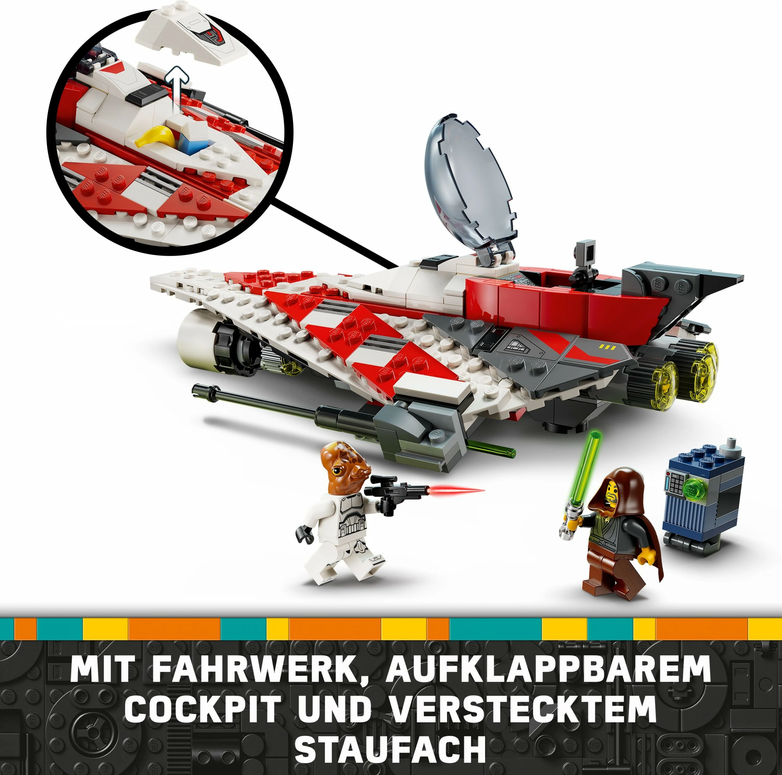 Set ndërtimi LEGO Jedi Bob's Starfighter, 305 pjesë, shumëngjyrësh