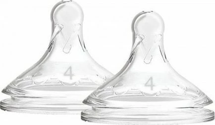 Thithë për biberon Dr Browns Options+ Wide Neck Level 4 9m+ silikoni antikolik WN4201, 2 copë