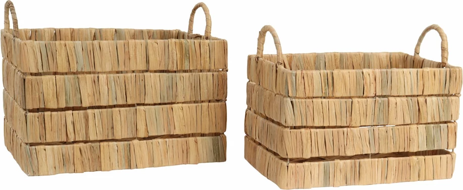 Set shporta DELOS prej bari deti, natyrale, 2 copë, 41x30x26cm