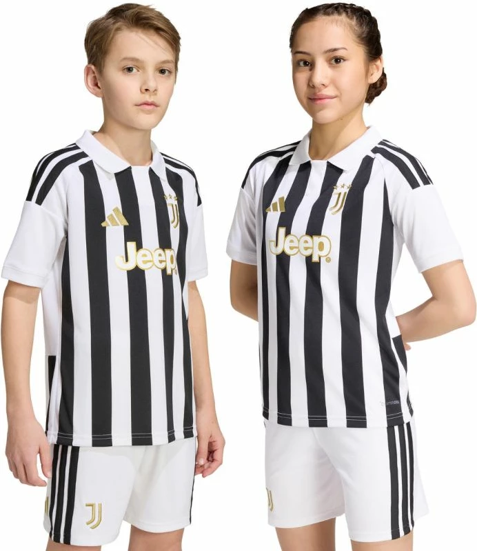 Fanellë fëmijësh adidas Juventus 26/27, e bardhë dhe e zezë