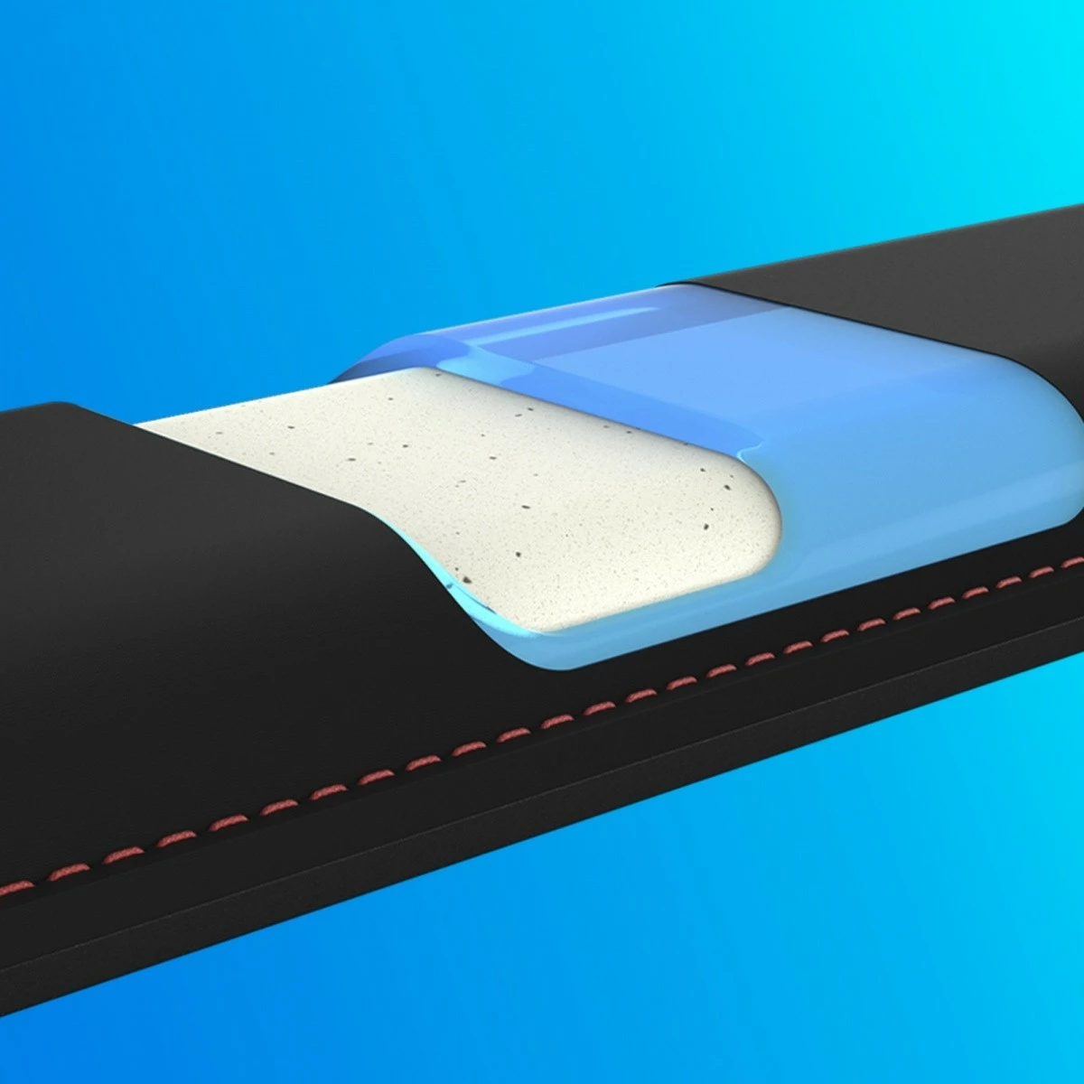 Mbështetëse kyçi për tastierë full-size HyperX 4P5M9AA, memory foam + cooling gel, 45.7 x 8.8 x 2.2 cm, e zezë