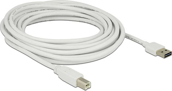 Kabl USB DeLOCK EASY-USB USB-A në USB-B, USB 2.0, 5 m, i bardhë