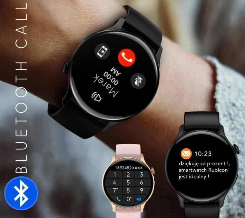 Smartwatch RUBICON uniseks, e zezë