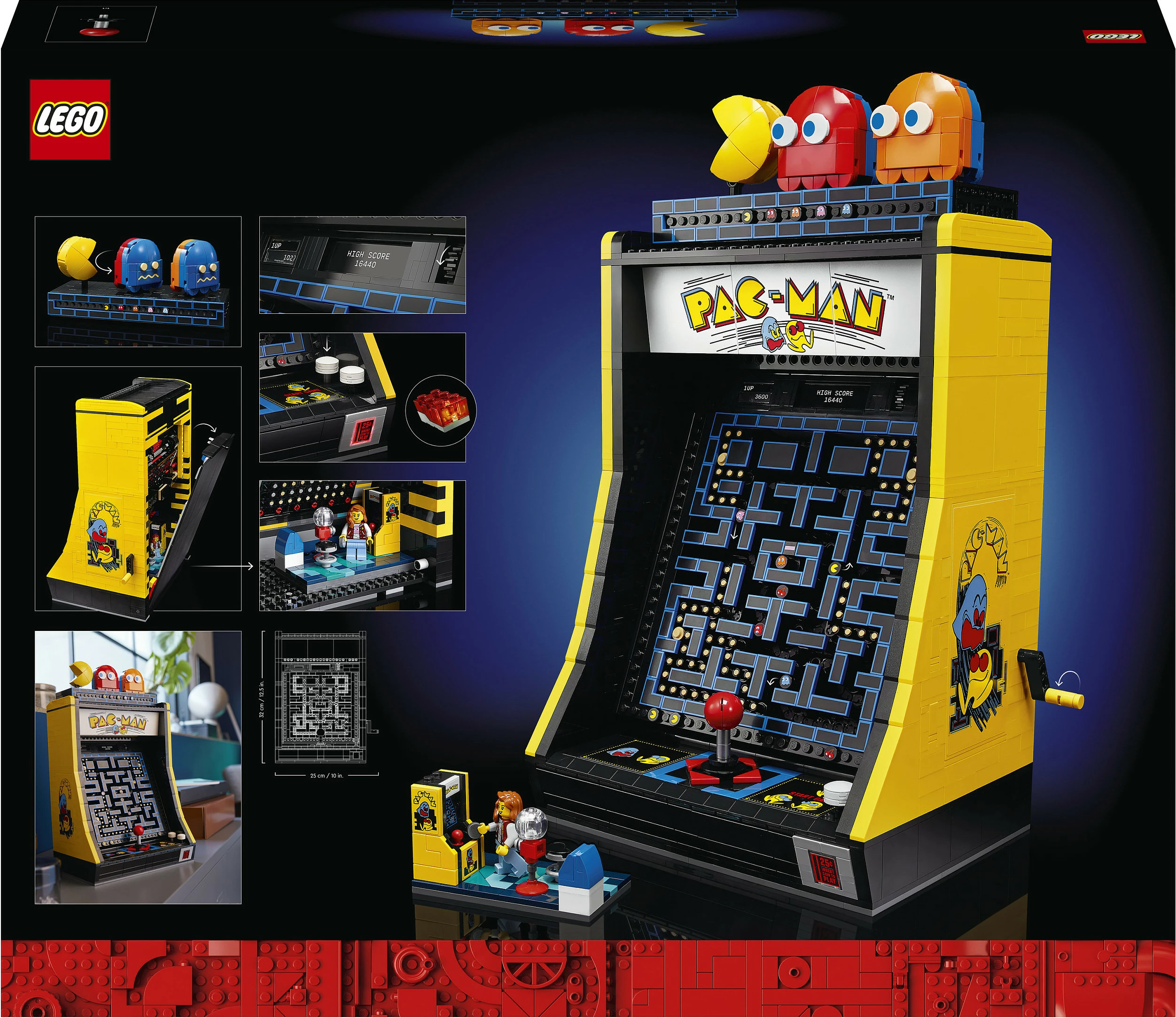 Set ndërtimi LEGO Icons PAC-MAN Arcade 10323, 2651 pjesë, multikolor