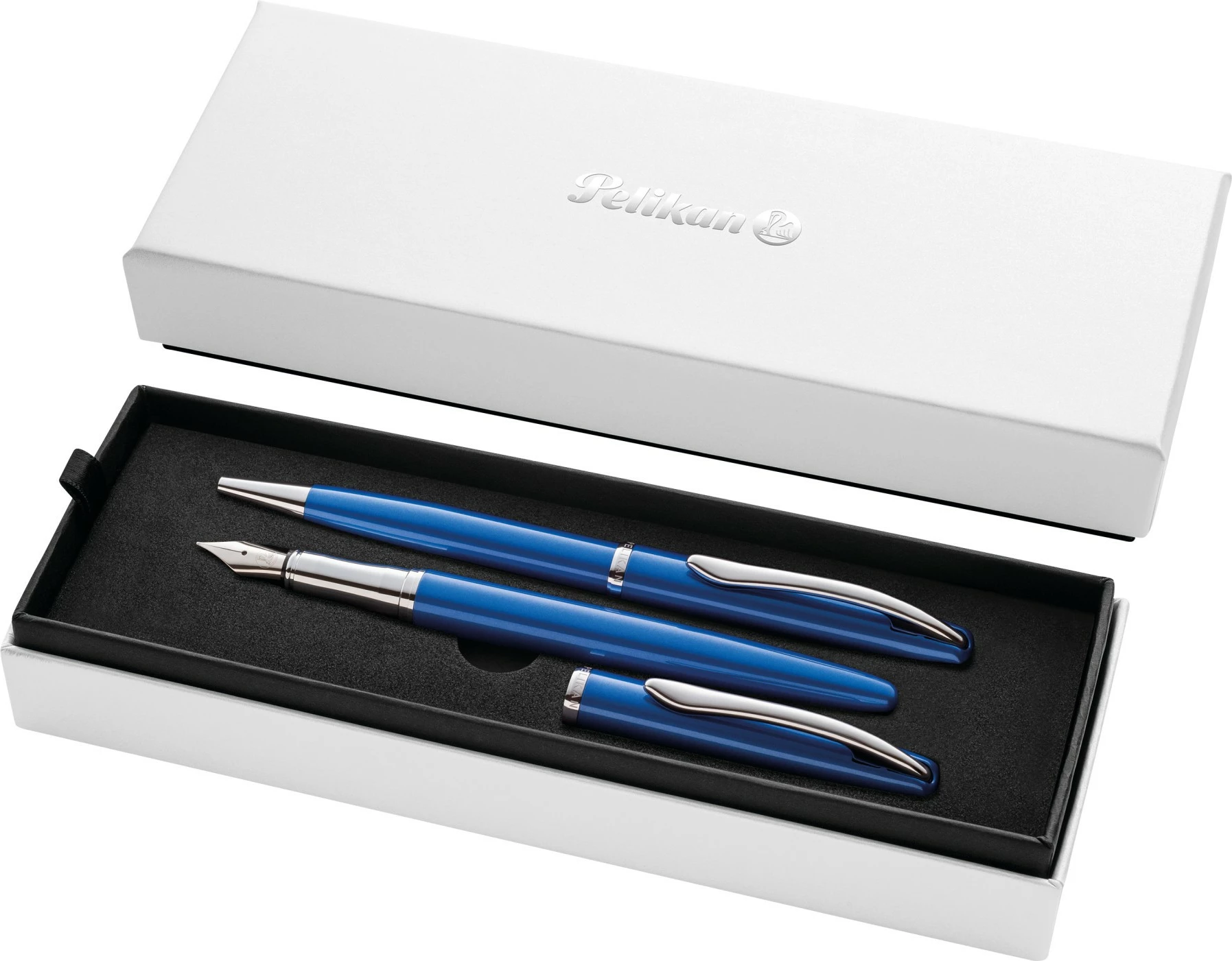 Set stilolapsa Pelikan Jazz Noble Elegance, 2 copë, metalik, blu/argjend