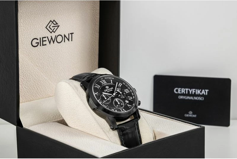 Orë dore meshkuj Giewont GW6260-A3, e zezë