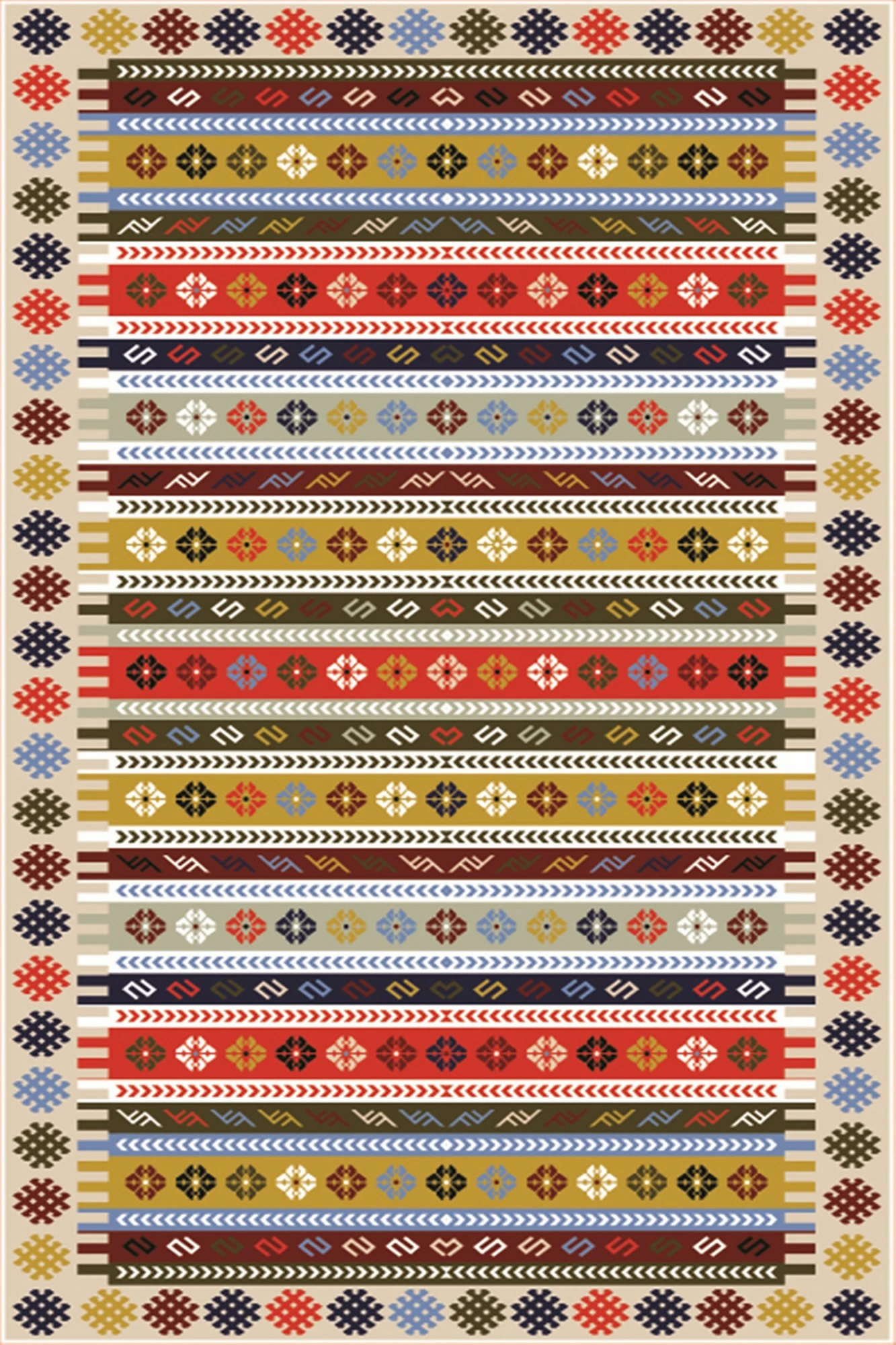 Qilim Velvet, shumëngjyrësh, 80x120cm, Conceptum Hypnose, Els1781