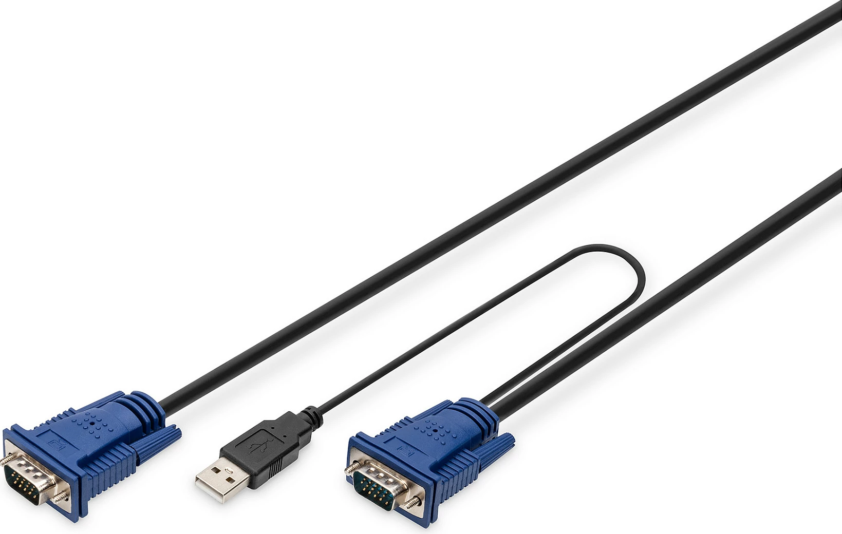 Kabllo KVM Digitus, VGA/PS2/USB, 5 metra, e zezë
