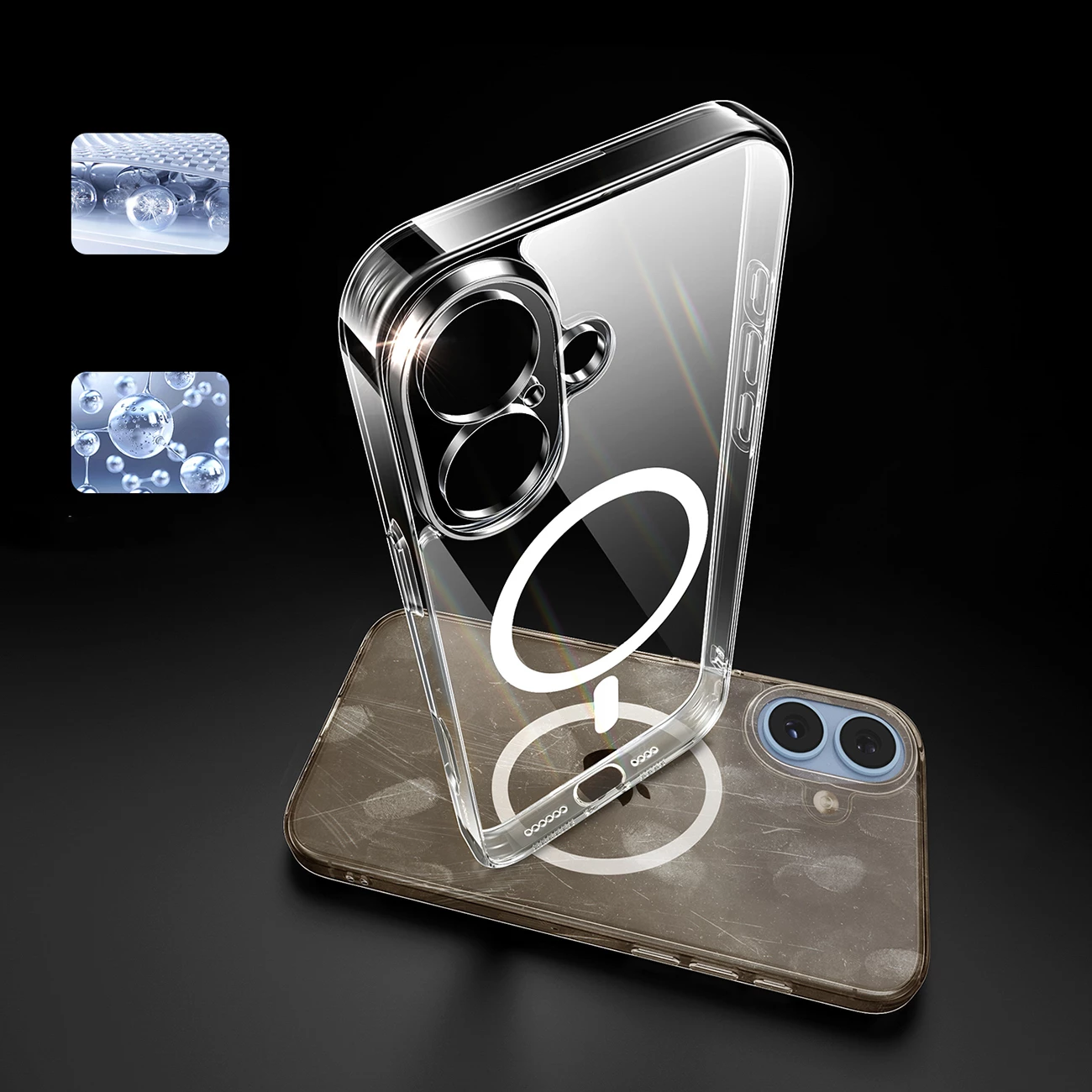 Mbështjellës Ugreen Classy Clear Magnetic për iPhone 16, Transparent