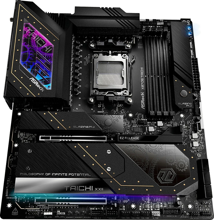 Pllakë amë ASRock X870E Taichi, AMD, Socket AM5, DDR5-SDRAM, 256 GB, E zezë