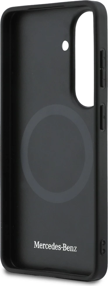 Mbështjellës Mercedes-Benz Leather Vintage Logo për Samsung Galaxy S26, kompatibil me MagSafe, lëkurë natyrale/TPU/PC, zi, në kuti