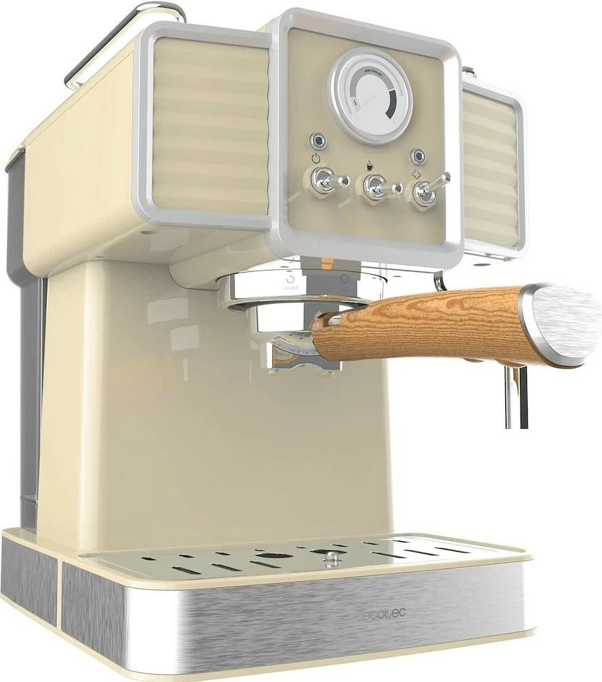 Aparat kafeje Cecotec Power Espresso 20 Tradizionale, 1L, 1350W, verdhë