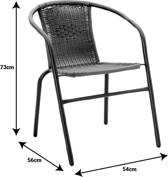Set tavoline me karrige Obbi-Watson, ngjyrë kafe, metal-pe, 60x60x70cm
