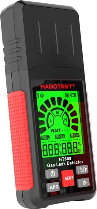 Detektor gazi Habotest HT609PRO me sondë teleskopike, ekran LCD, set me 3 bateri AAA