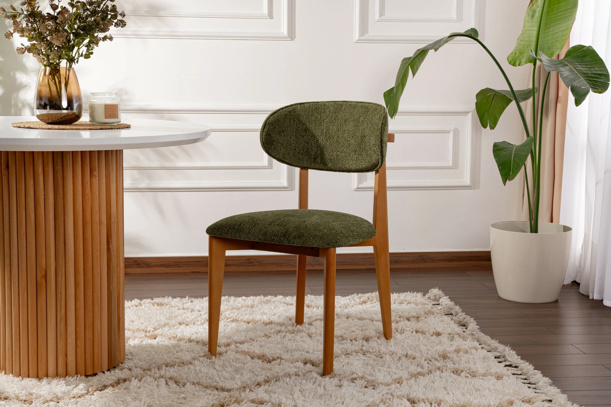 Set karrigash (2 copë), Hanah Home, Lionte, ngjyrë e gjelbër, lisi i errët