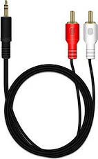 Kabllo audio MediaRange 2x RCA (Chinch) në 3.5mm, 1m, e zezë
