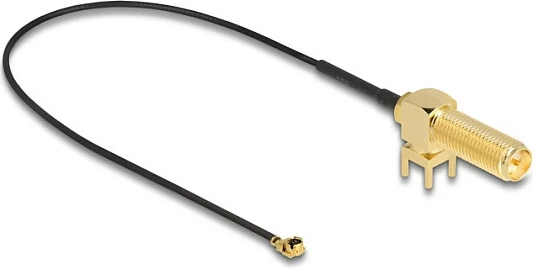 Kabllo antene DeLOCK 12036, RP-SMA (M) në I-PEX MHF1 (M), 0.25 m, 2.4 GHz, e zezë