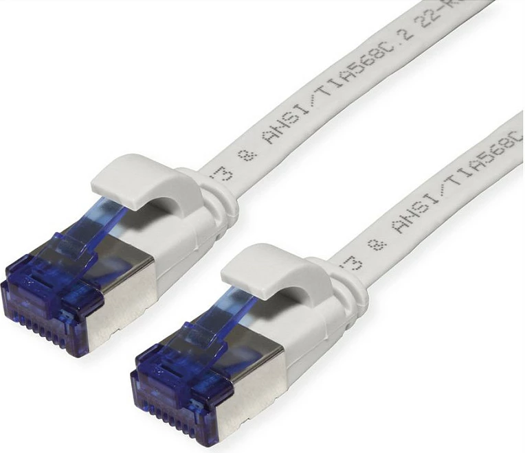 Kabëll rrjeti VALUE Cat6a 0.5m Flat U/FTP RJ45, 10Gbps, gri