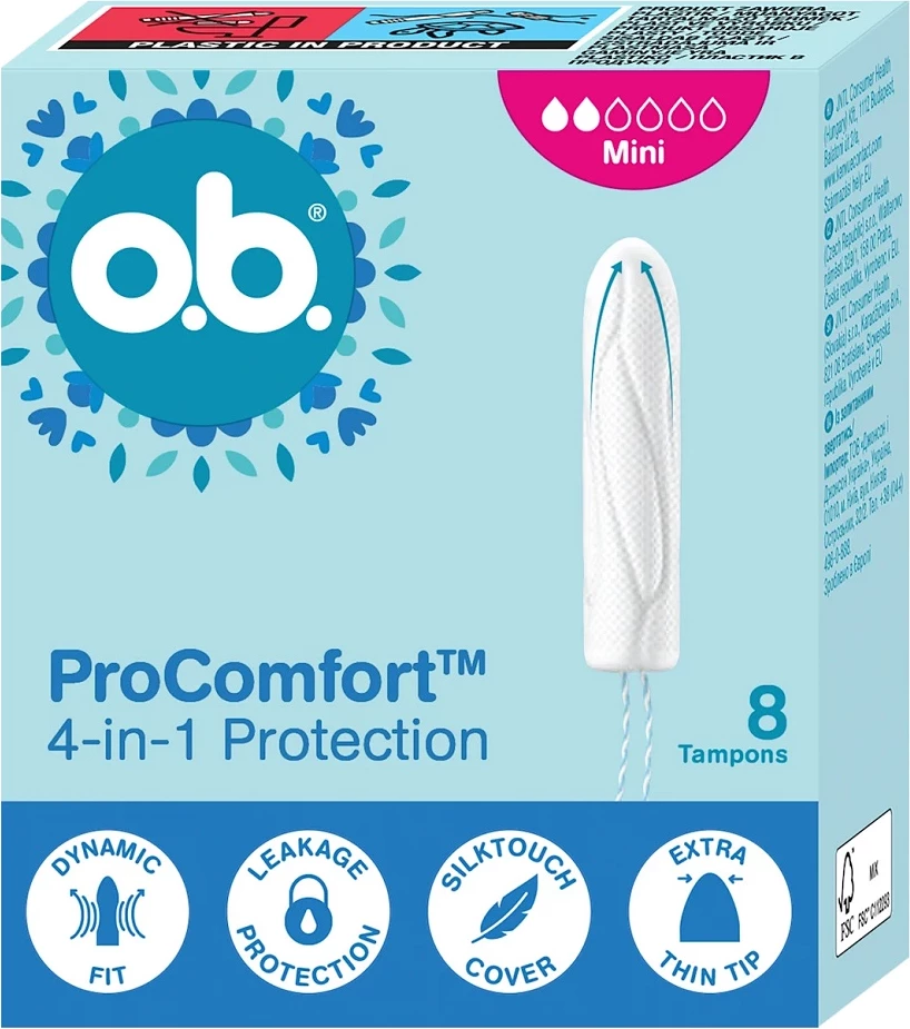 Tamponë për femra O.B. ProComfort Mini, 8 copë