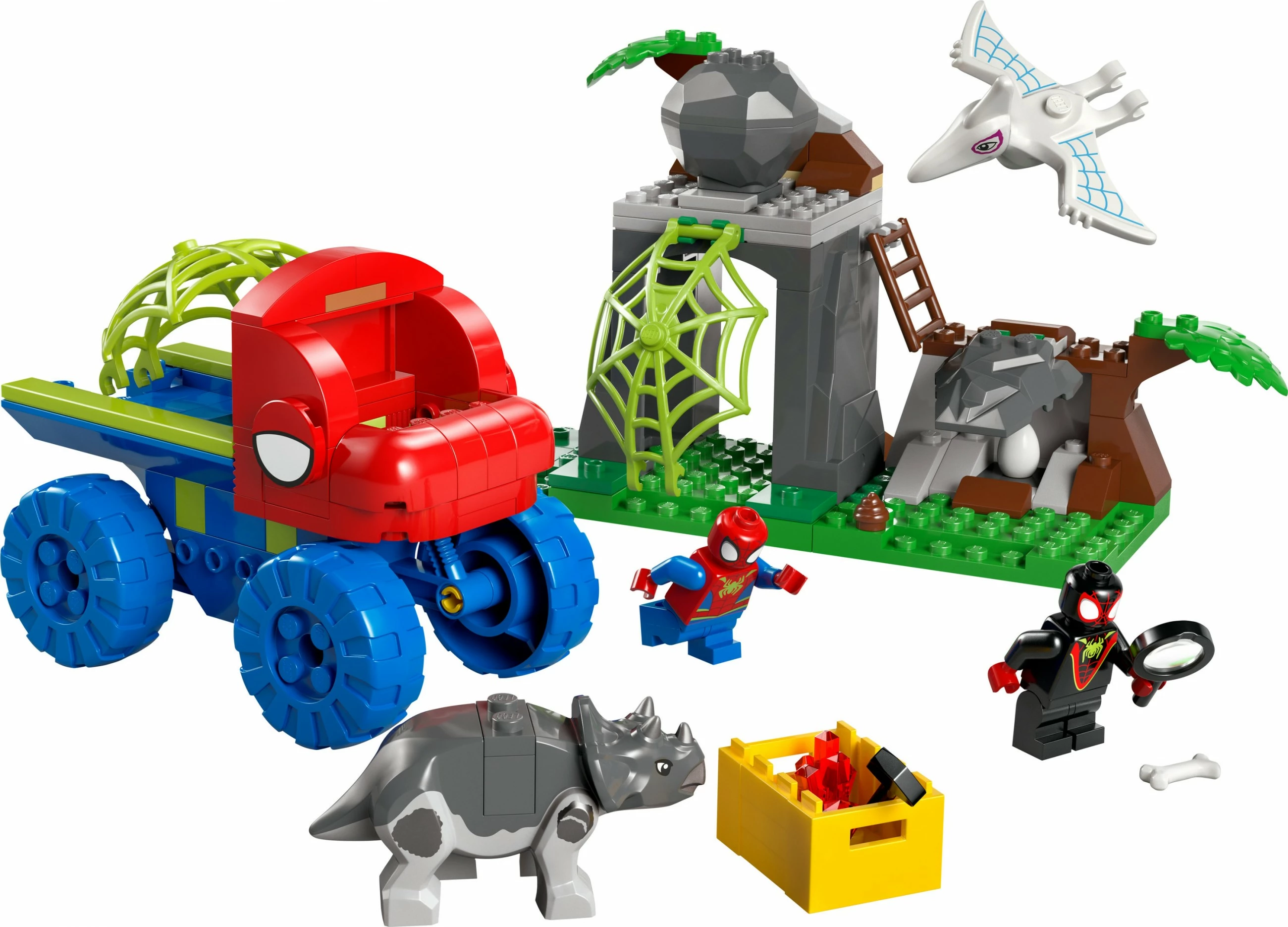 Set ndërtimi LEGO Marvel 11199 Spidey’s Team Dino Crawler Rescue, 136 pjesë, shumëngjyrëshe