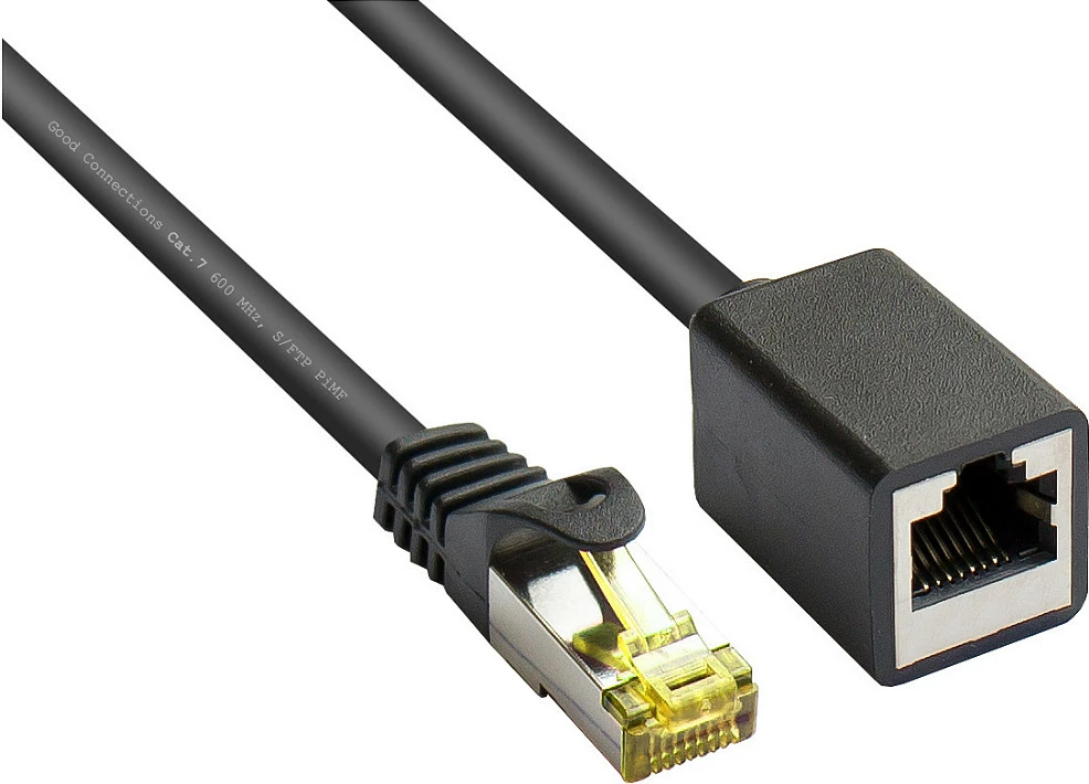 Kabëll rrjeti GoodConnections Alcasa 8070VR-050S, Cat7, 5m, RJ45 mashkull-në-femër, i zi