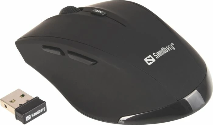 maus pa kabllo Sandberg Wireless Mouse Pro 2.4GHz 1600 DPI, e zezë