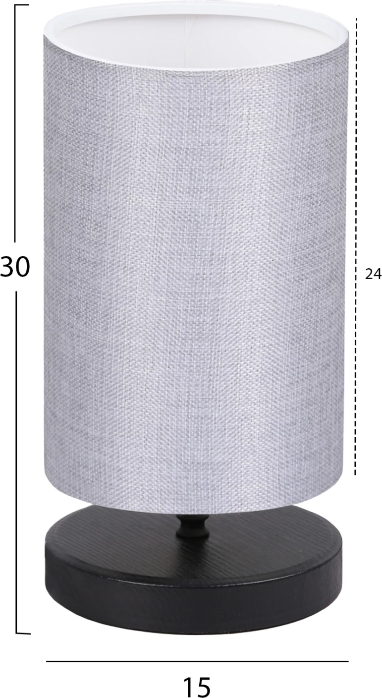 Llambë tavoline FH7595.03 bazë e zezë, kapak gri i lehtë