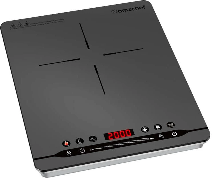 Sobë induksioni AMZCHEF SK-20CB14T-GA, 2000 W, e zezë