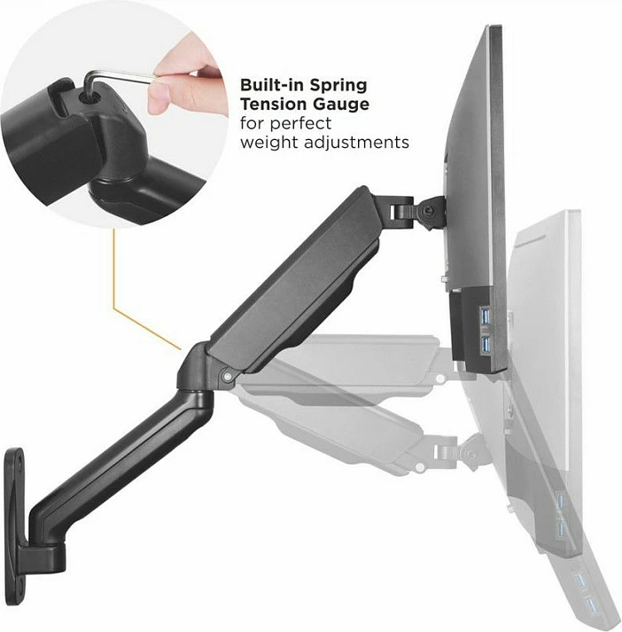Mbajtëse muri për monitor EQUIP, 2x 17-32", VESA 75x75/100x100, rrotullim 180°, 9 kg për ekran, e zezë