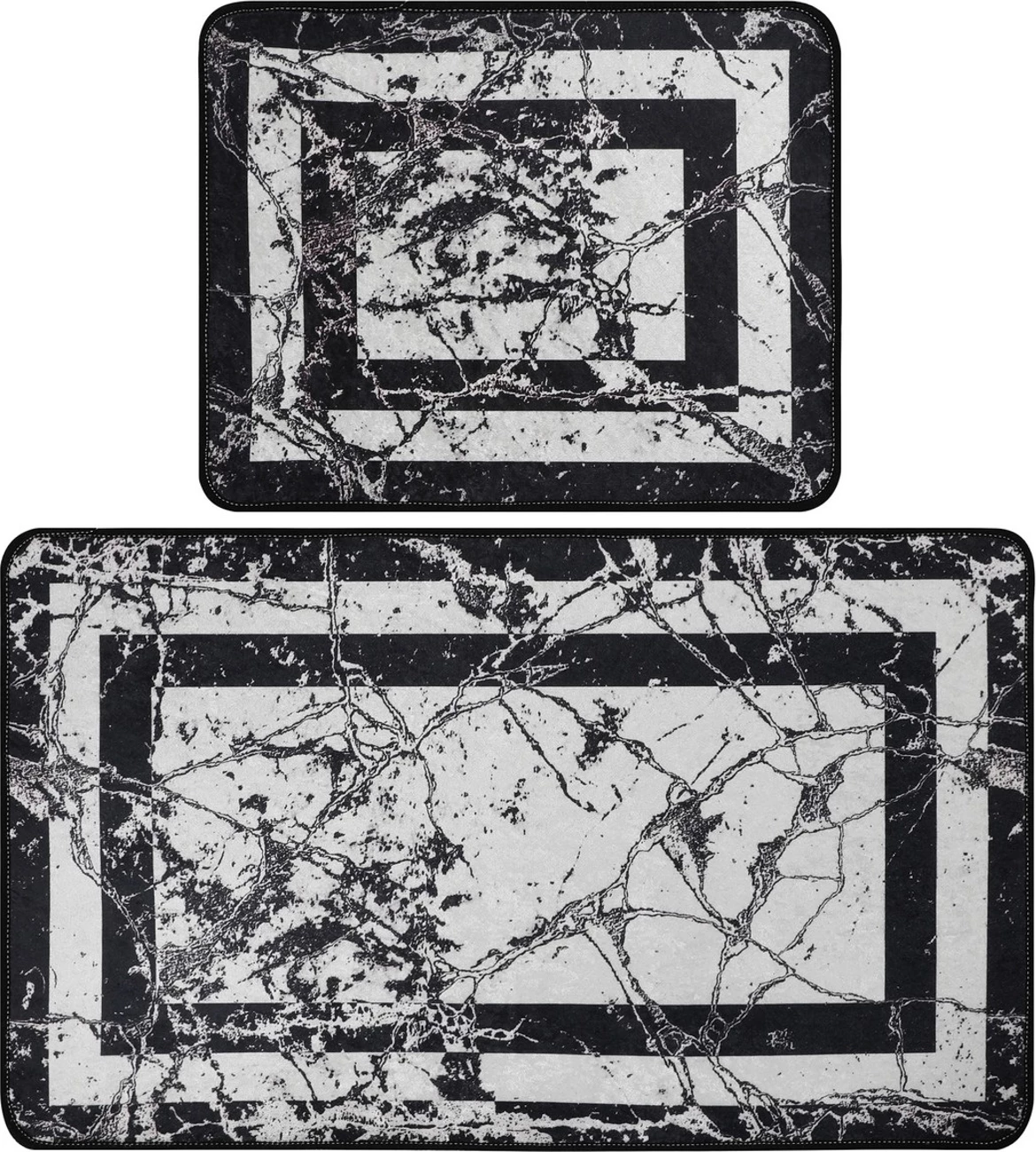 Set tapetash për banjo, Mijölnir, marmor, e zezë, 2 copë