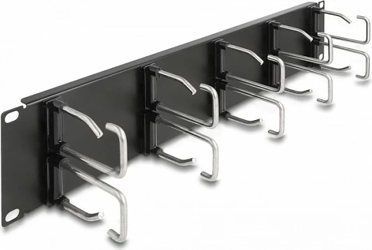 Panel menaxhimi kabllove DeLOCK 19", 2U, 10 grepa metalik, i zi