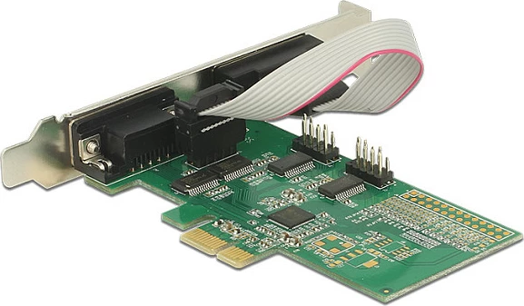 Kartelë zgjerimi PCIe DeLOCK 89557, 4x RS-232 Serial, low-profile, PCIe 2.0, e gjelbër