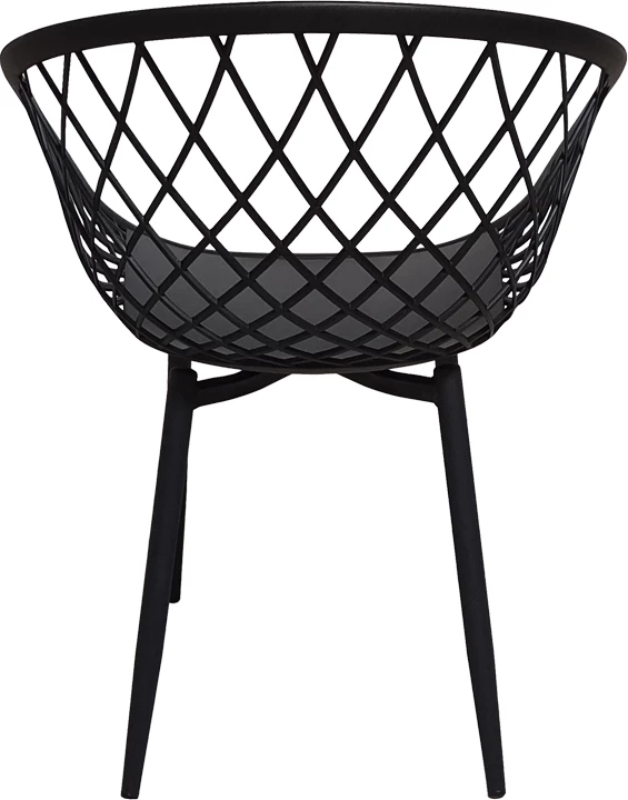 Set tavoline me karrige Ezra-Cuba, 5 pjesë, MDF-PP, ngjyrë e zezë, 120x70x76cm