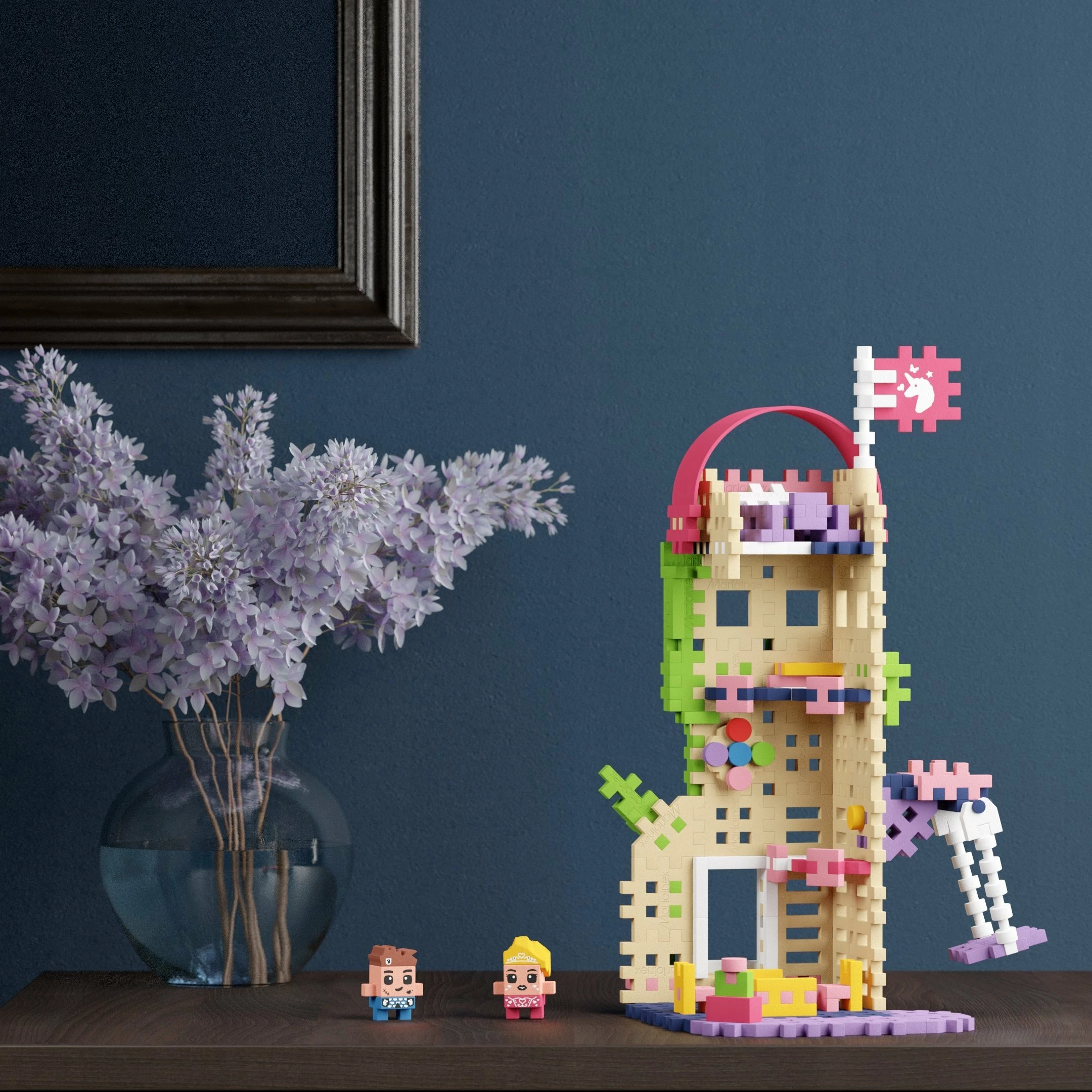 Blloqe ndërtimi Marioinex Waffle Mini Blocks Princess Tower of Fantasy 905791, 148 copë, 6+ vjet, shumëngjyrëshe