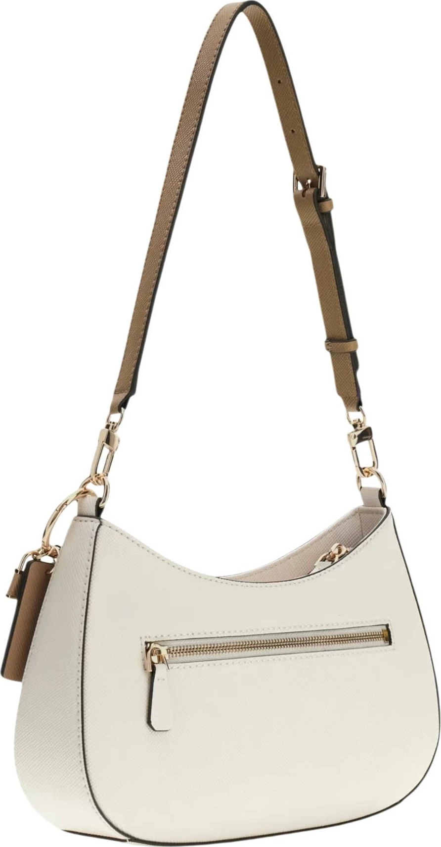 Çantë krahu Guess Noelle II Top Zip HWZG96 72180, bezhë-bardhë