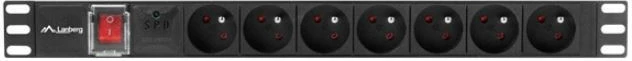 Listë elektrike rack Lanberg PDU-07E-0200-BK, 7 dalje, 1U, 2m, e zezë
