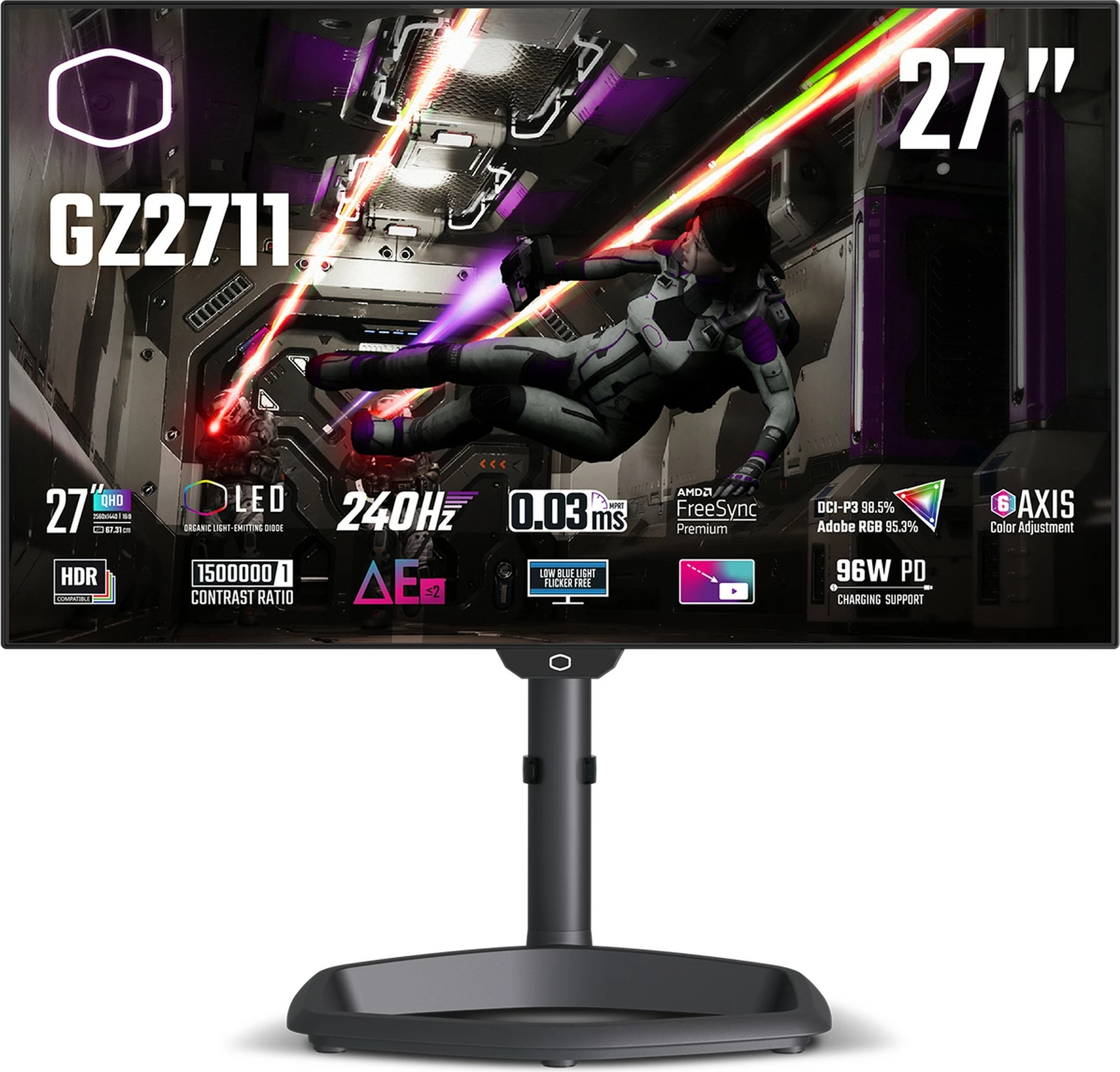 Monitor Cooler Master GZ2711, 27", OLED, 240Hz, i zi