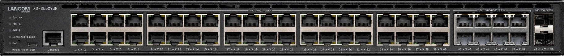 Switch LANCOM XS-3550YUP, 48 porta 10G, 8 porta multi-Gigabit, PoE++, rack 1U