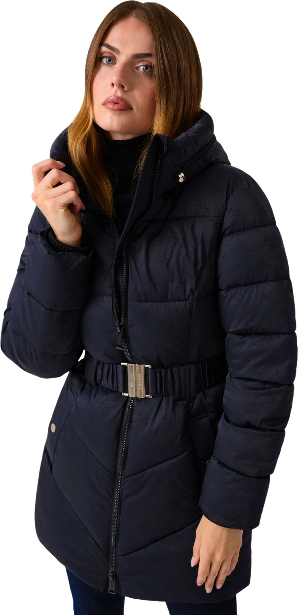 Pallto e mbushur për femra Guess NEW IMMA LOGO MIDI P W6BL50 W4144, blu