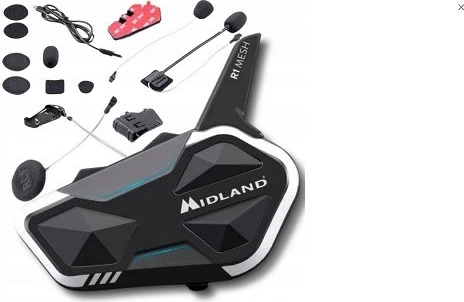 Interkom për motoçikletë Midland R1 MESH SINGLE, i zi