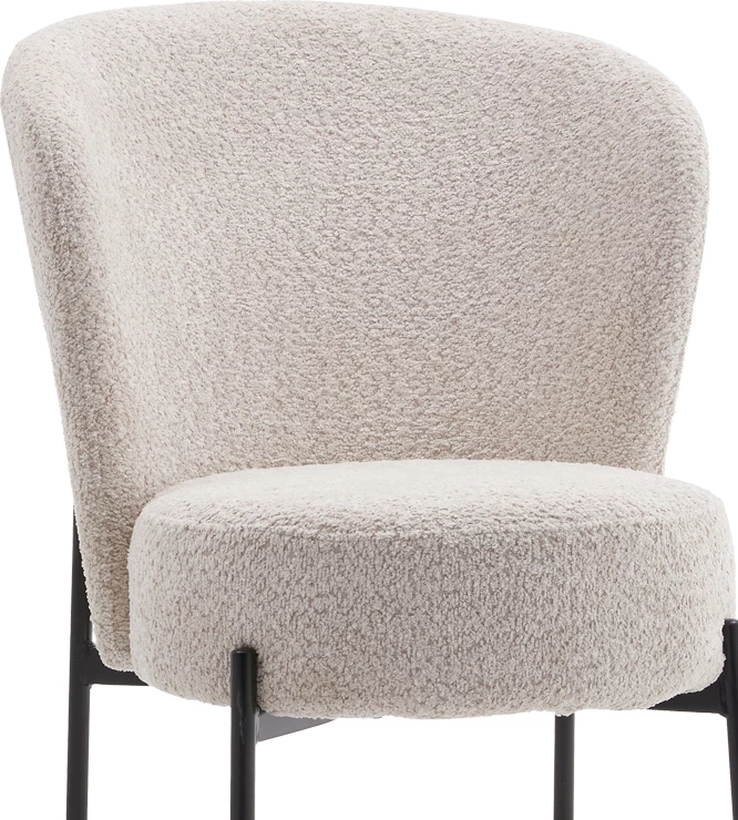 Karrige Houlian, material stof krem, këmbë metalike të zeza, 46x66x89cm