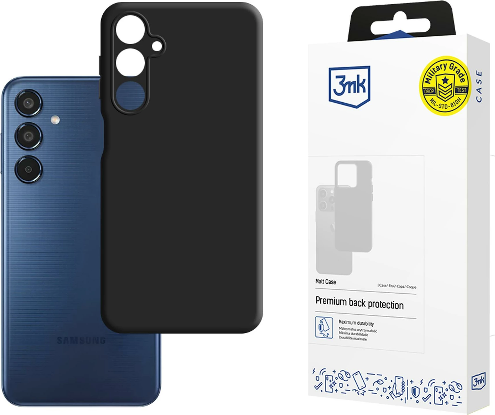 Mbështjellës 3mk Matt Case për Samsung Galaxy M35 5G, i zi