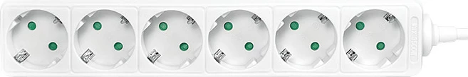 Zgjatues rryme LogiLink LPS238, 6 priza, 1.5 m, me switch, 3500 W, e bardhë