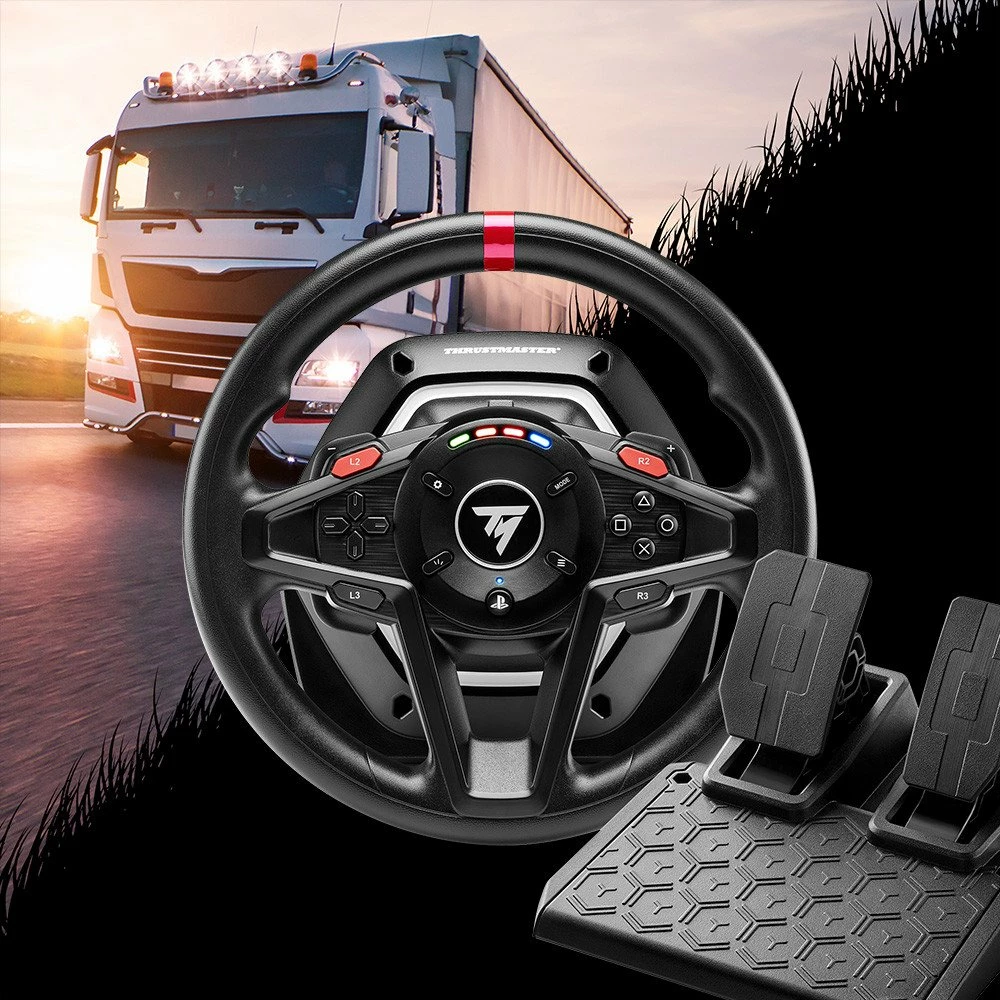 Set volan simulimi Thrustmaster T128 SimTask Pack, Force Feedback, 900°, USB-C, për PC/PS4/PS5, i zi, set me pedale