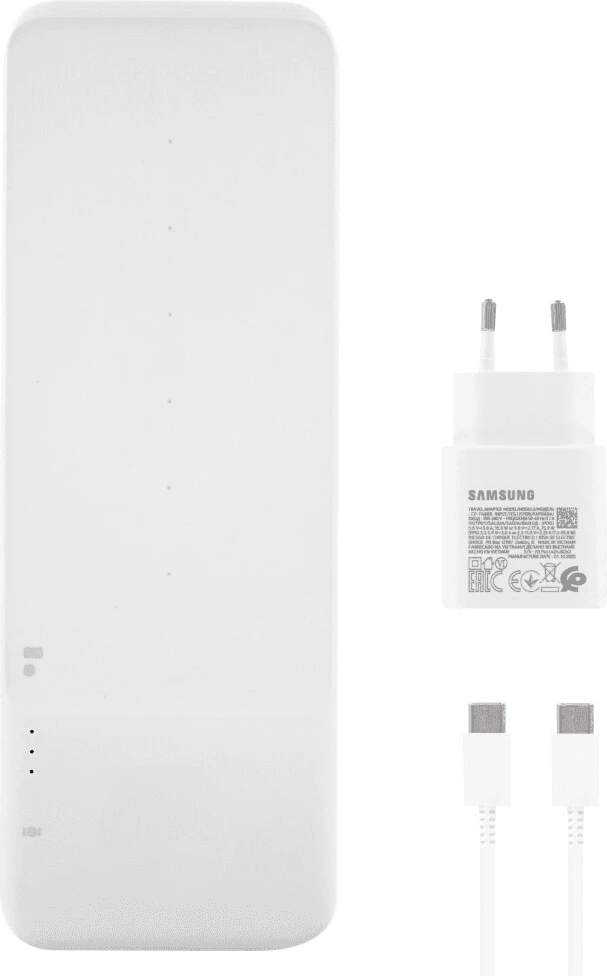Karikues wireless Samsung Wireless Charging Station Trio Pad EP-P6300TWE 9W me adapter 25W TA800 + kabëll, i bardhë