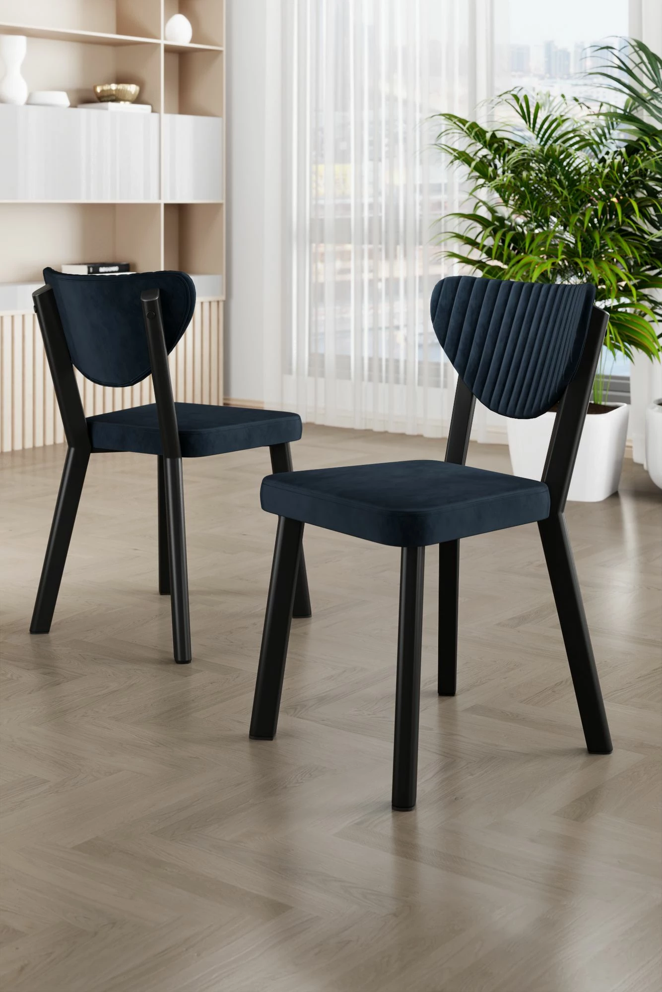 Set karrigash (4 copë), Hanah Home, Arfe, anthracite, e zezë