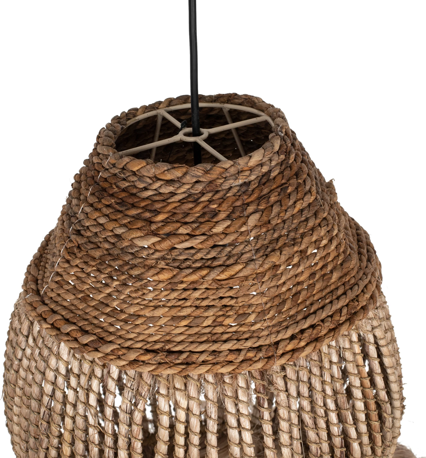 Llambë varëse tavani prej fibrash abaca natyrale 30x30x45-80Hcm.FH7772