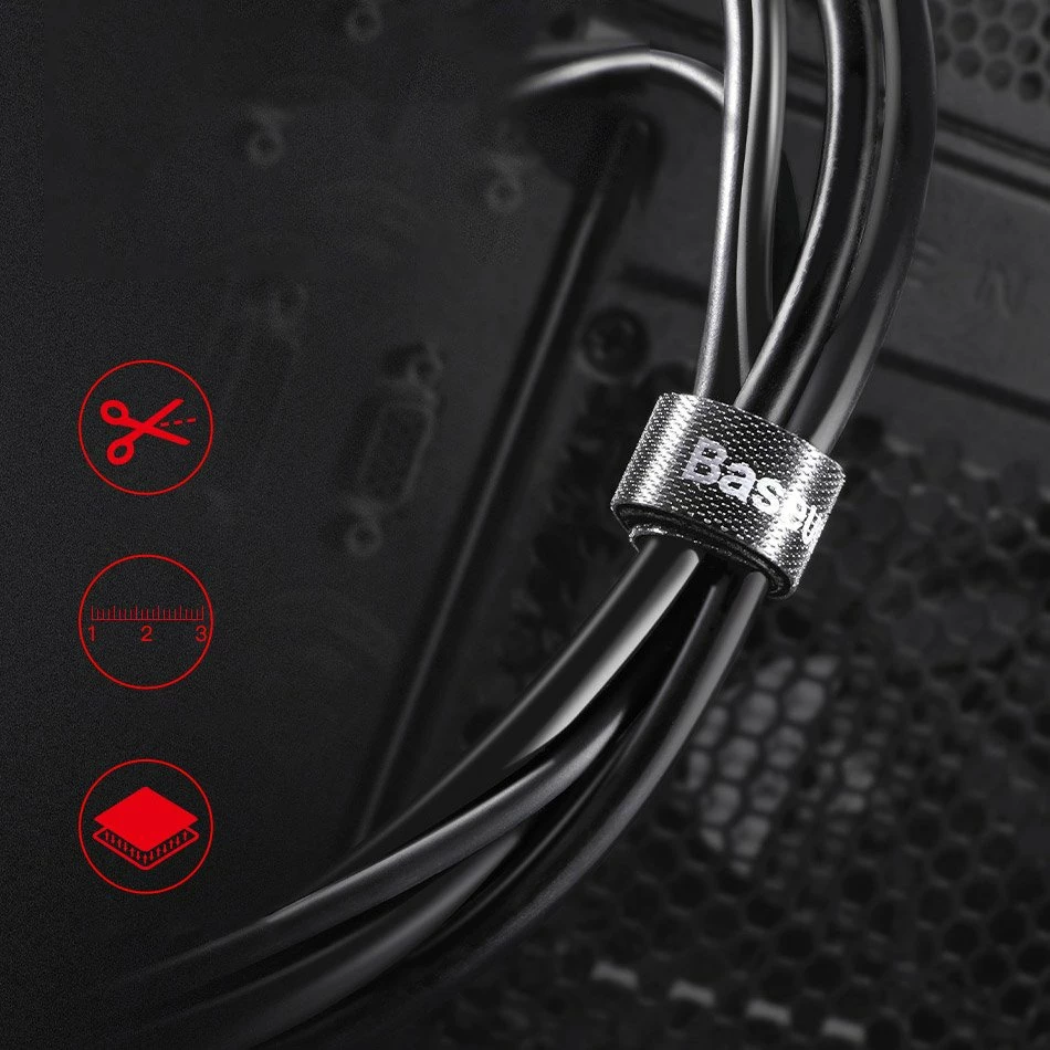 Rrip Velcro për menaxhim kabllosh Baseus ACMGT-F01, 3m, i zi