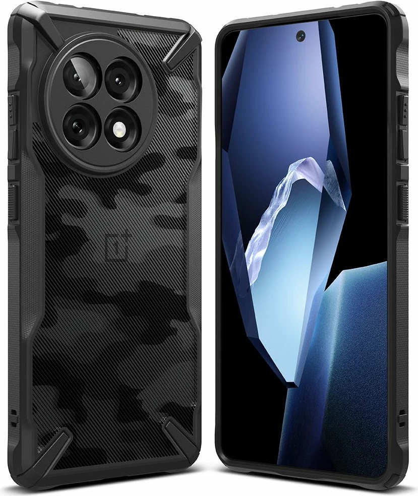 Mbështjellës Ringke Fusion X për OnePlus 13R, Black-Camo
