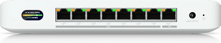 Switch Ubiquiti UDB-Switch, 7x 2.5G RJ45 + 1x 10G, PoE 185W, i bardhë